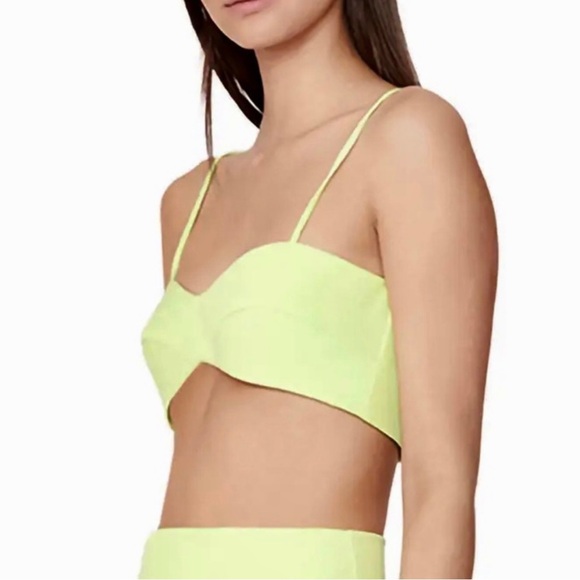 NEW BARDOT GREEN BRALETTE CROP TOP - Picture 4 of 9